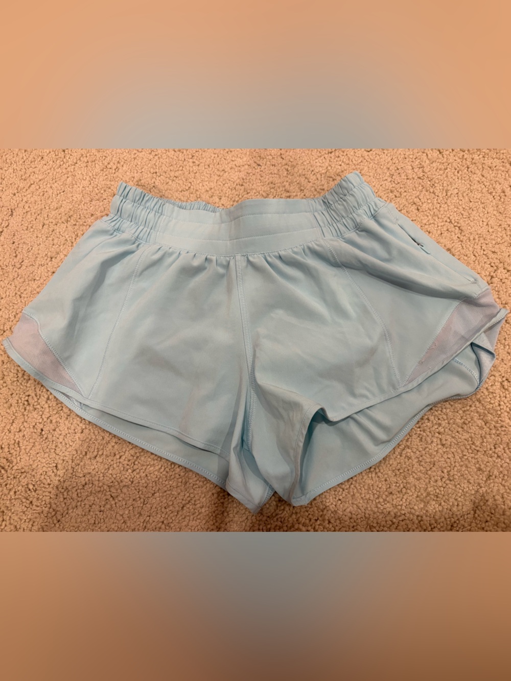 Authentic Lululemon Light Blue Hotty Hot Short, Size 2